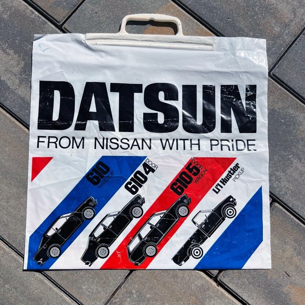 1963 Datsun Car Dealer Advertising Bag Vintage -B